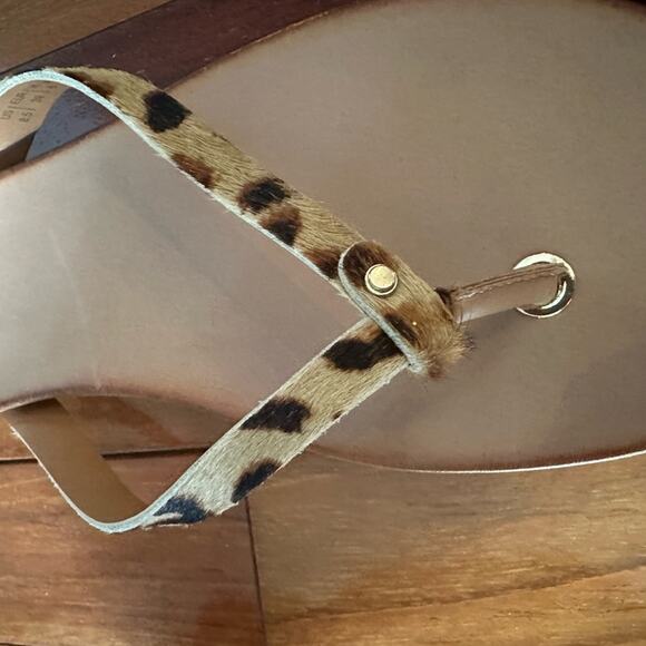 NEW Aldo Animal Print Thong Sandals Flip Flops 8.5 Brown Resortwear Beach Cruise - Picture 3 of 6